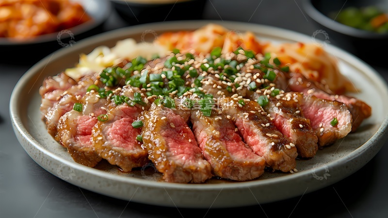 高清大图下载【趣麦麦图】美味烤肉配蔬菜