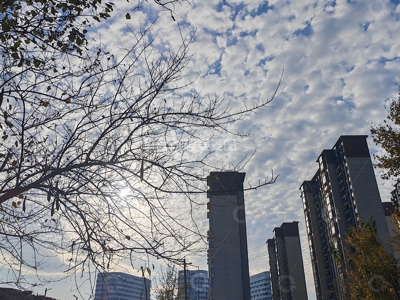 高清大图下载【趣麦麦图】蓝天白云下的高楼