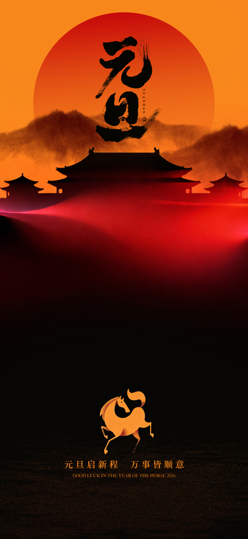 古风元旦祝福海报设计素材