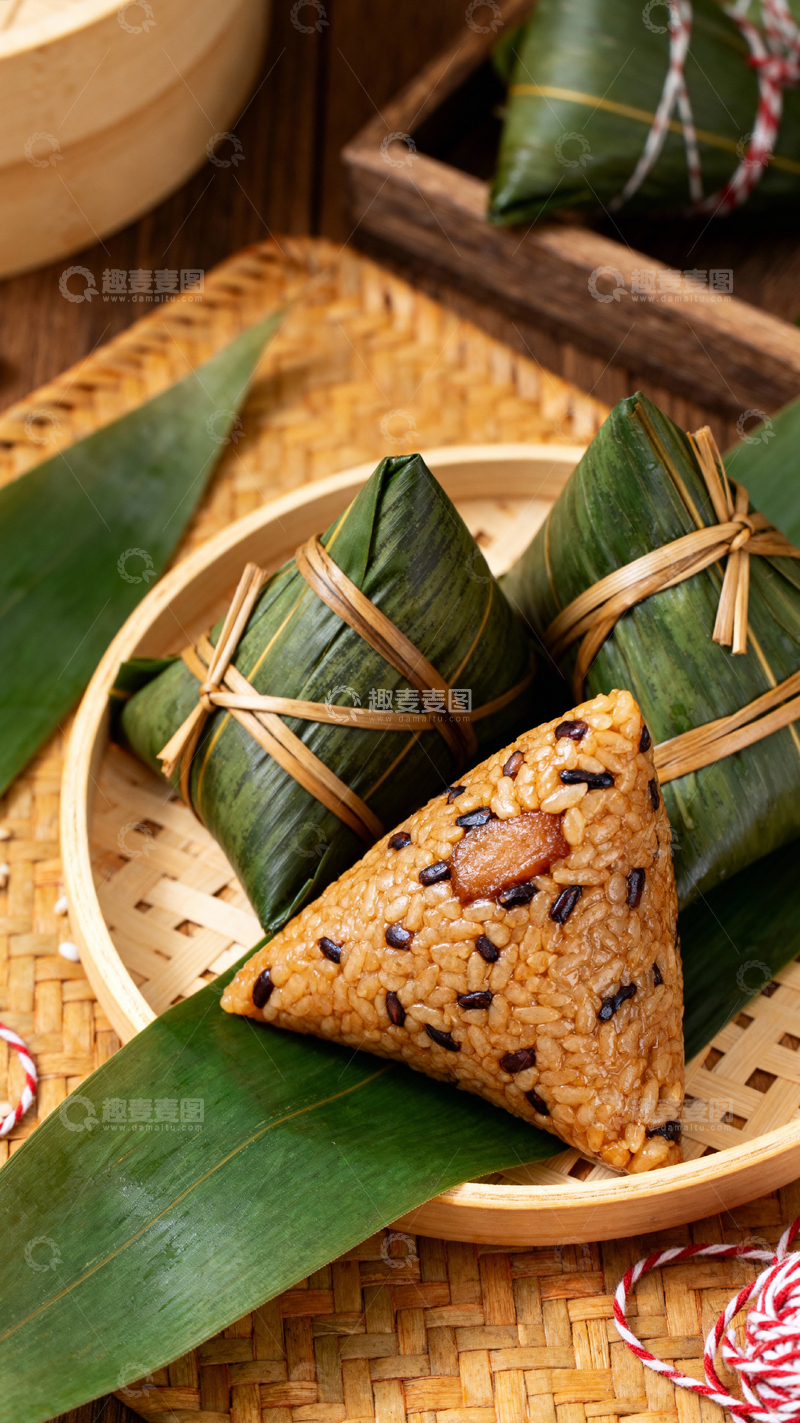 高清大图下载【趣麦麦图】端午节粽子背景_竖屏006
