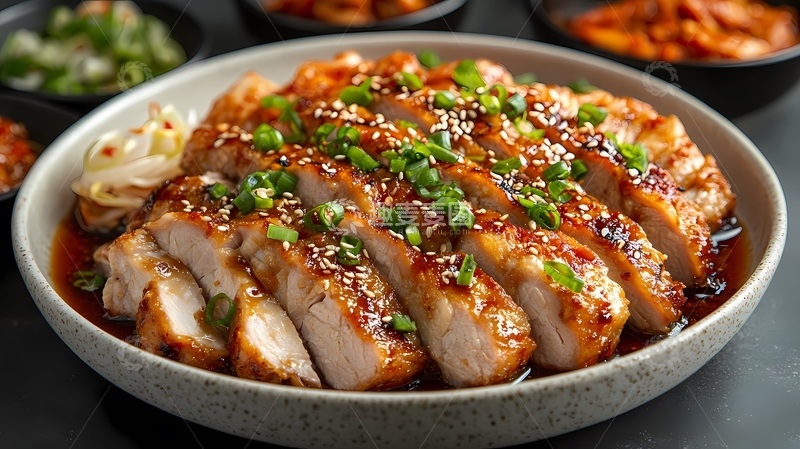 高清大图下载【趣麦麦图】日式烤猪肉拌饭美食摄影