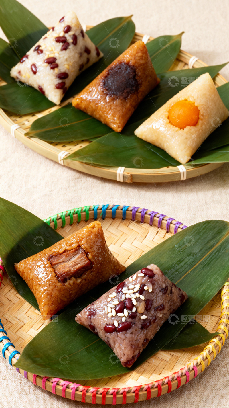 高清大图下载【趣麦麦图】端午节粽子背景_竖屏032