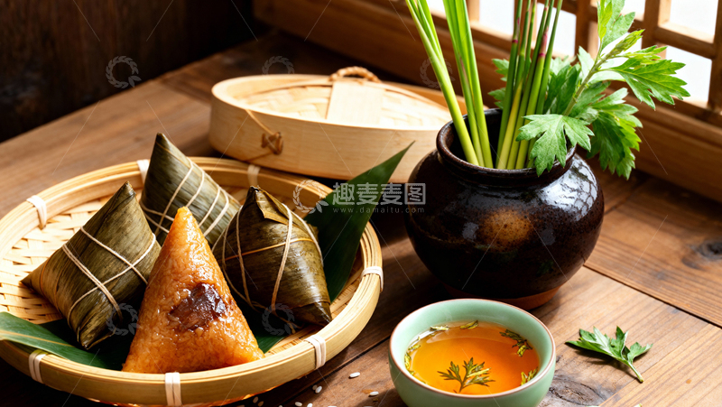 高清大图下载【趣麦麦图】端午节粽子背景014