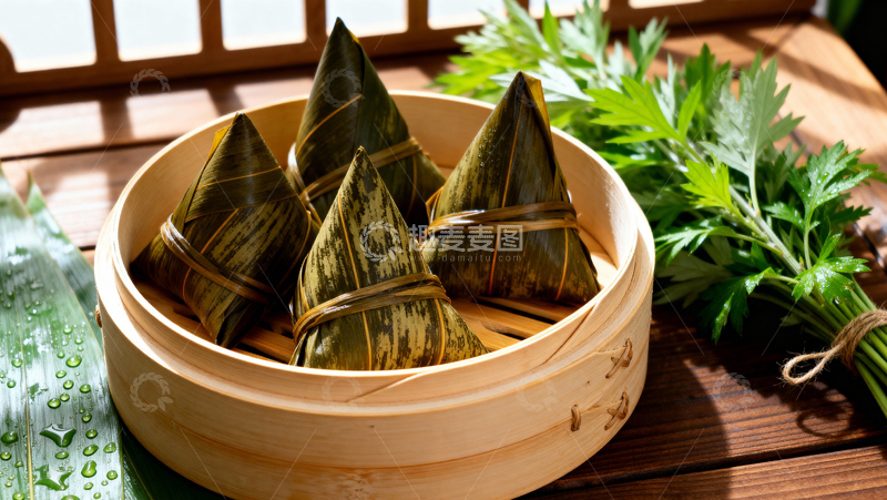 高清大图下载【趣麦麦图】端午节粽子背景003