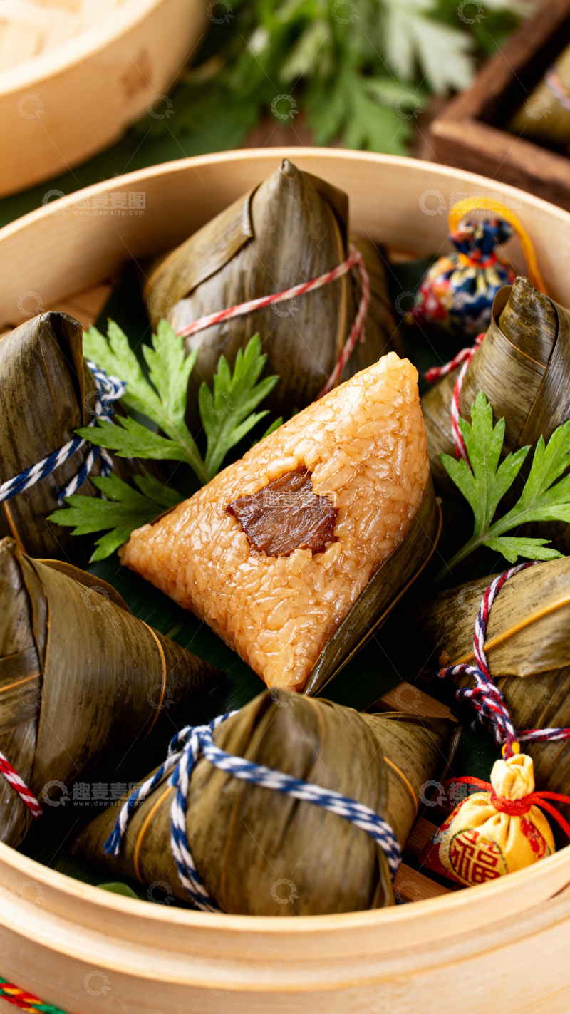 高清大图下载【趣麦麦图】端午节粽子背景_竖屏047