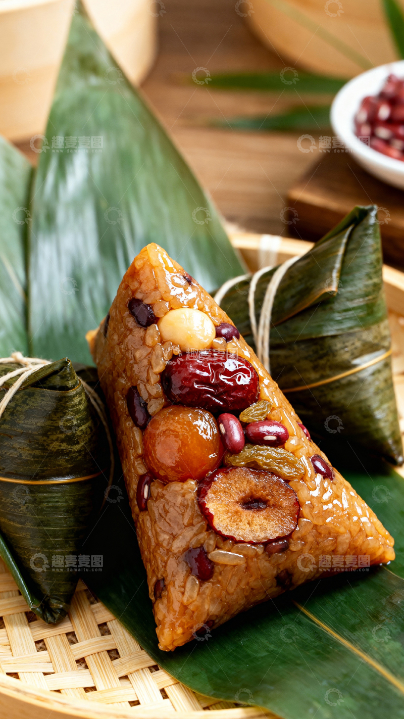 高清大图下载【趣麦麦图】端午节粽子背景_竖屏048