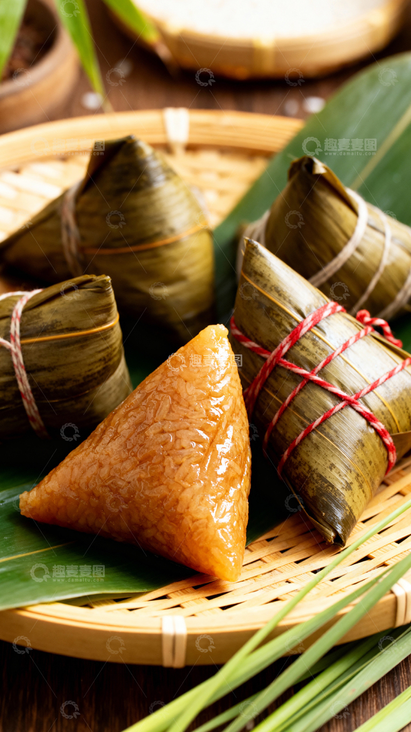 高清大图下载【趣麦麦图】端午节粽子背景_竖屏034