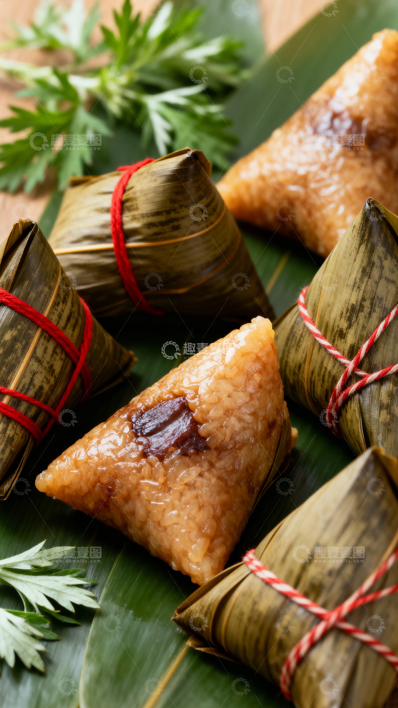高清大图下载【趣麦麦图】 端午节粽子背景_竖屏062