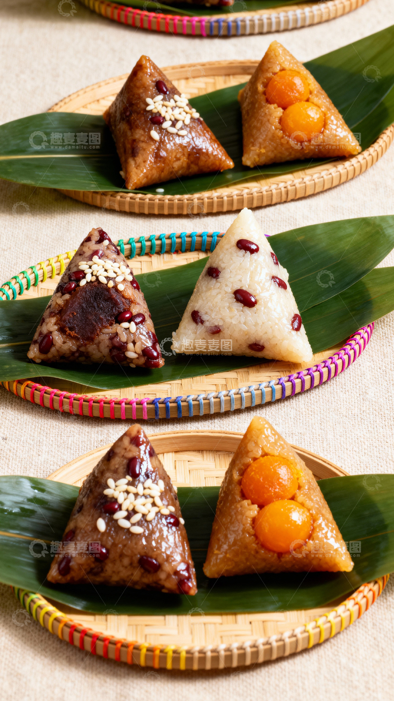 高清大图下载【趣麦麦图】端午节粽子背景_竖屏026