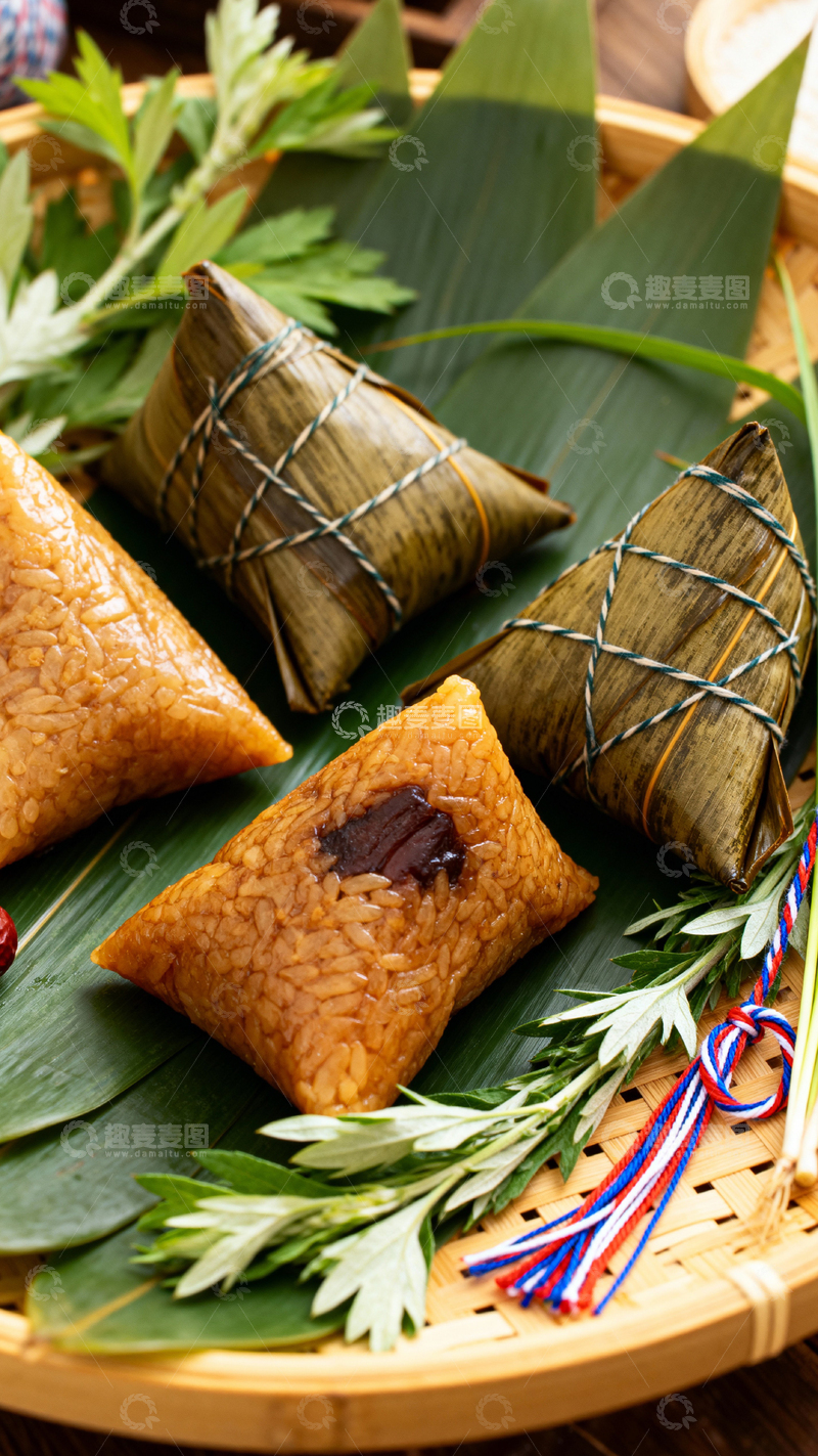 高清大图下载【趣麦麦图】端午节粽子背景_竖屏043