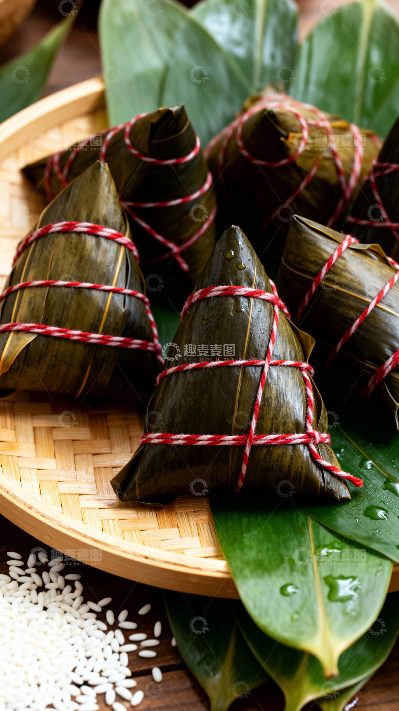 高清大图下载【趣麦麦图】端午节粽子背景_竖屏045