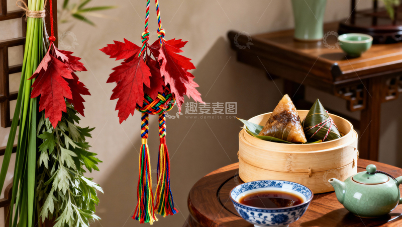 高清大图下载【趣麦麦图】-端午节粽子背景015