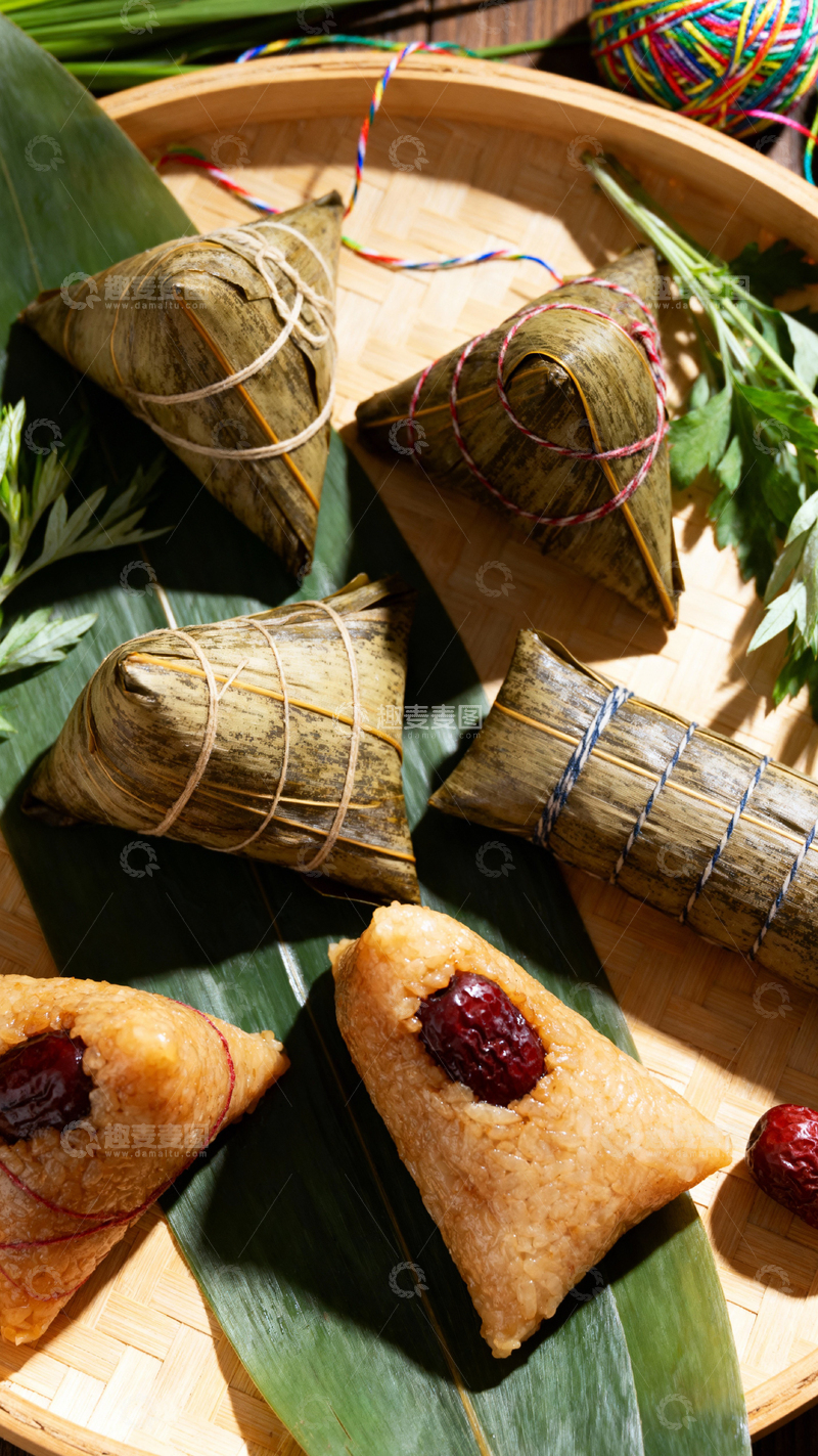 高清大图下载【趣麦麦图】端午节粽子背景_竖屏044