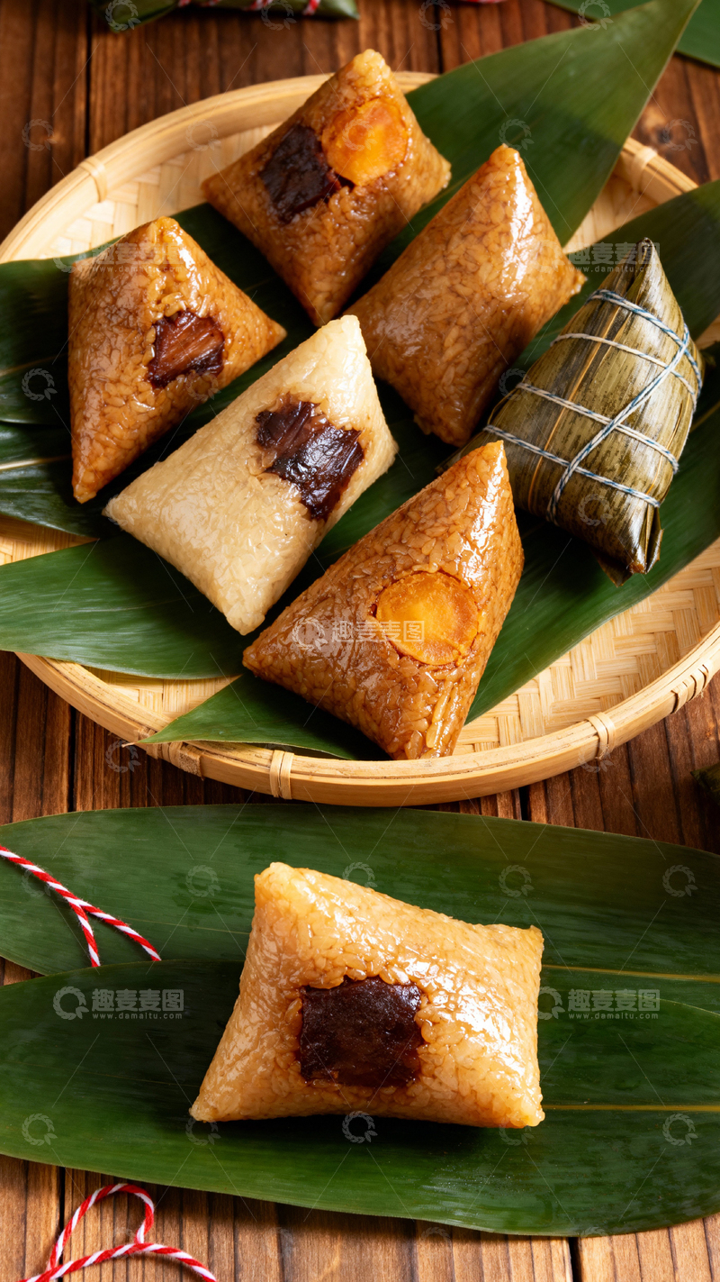 高清大图下载【趣麦麦图】端午节粽子背景_竖屏022