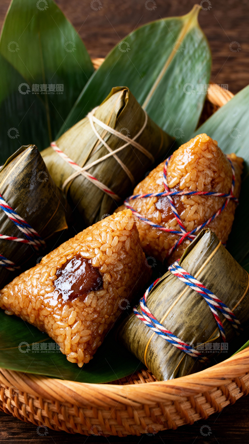 高清大图下载【趣麦麦图】端午节粽子背景_竖屏050