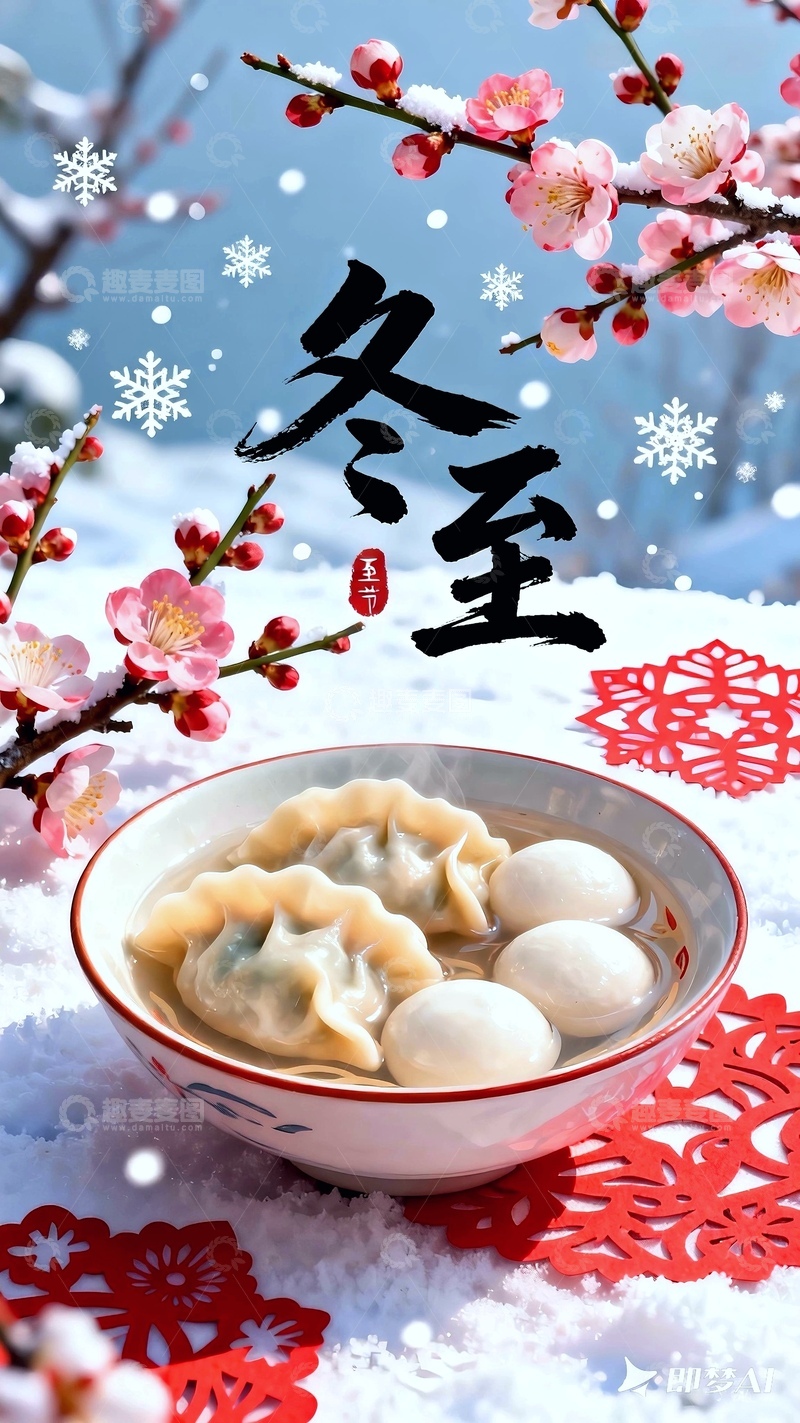 高清大图下载【趣麦麦图】冬至二十四节气