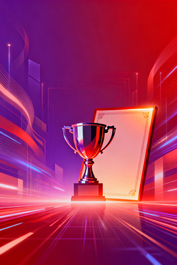 未来科技奖杯展示海报