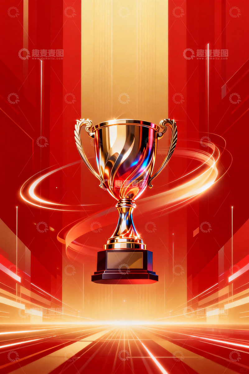 高清大图下载【趣麦麦图】-金色奖杯荣耀背景