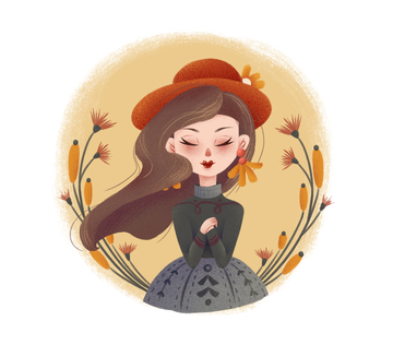 优雅女性插画风格人物设计