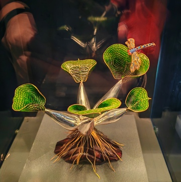 玻璃艺术植物蜻蜓装饰