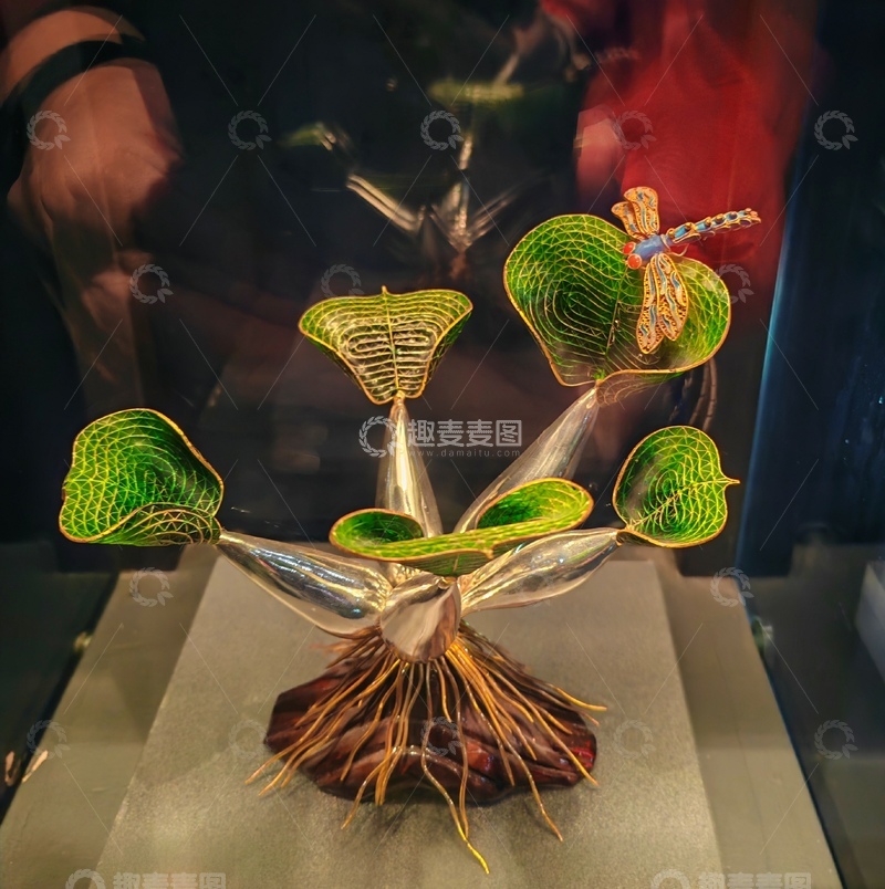 高清大图下载【趣麦麦图】玻璃艺术植物蜻蜓装饰