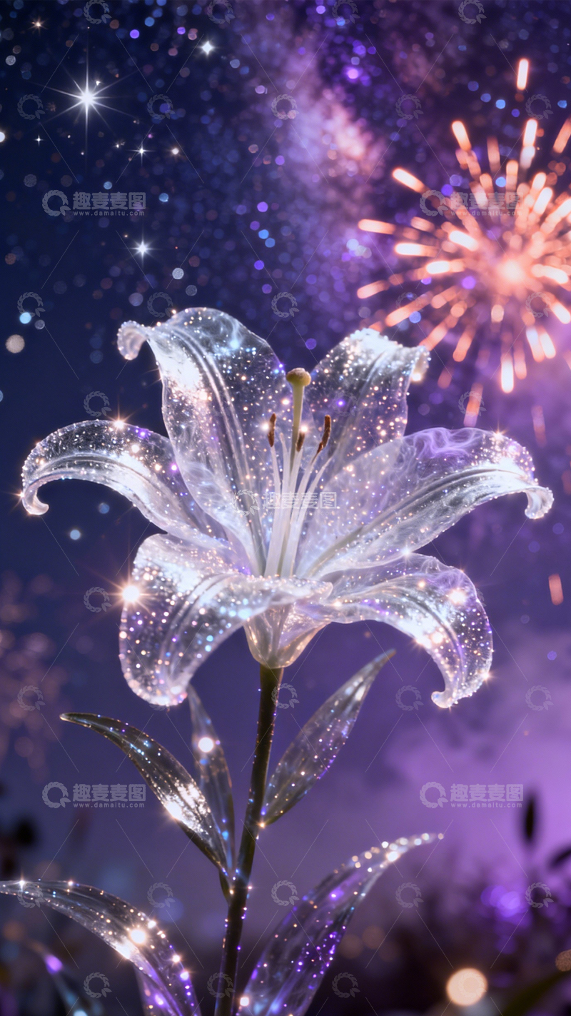 高清大图下载【趣麦麦图】星夜百合晶闪幻境