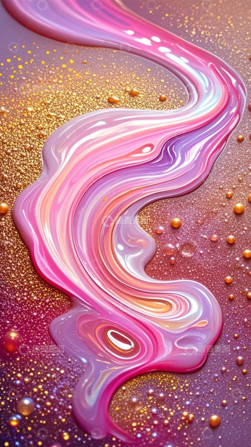 高清大图下载【趣麦麦图】粉金流体星夜幻境1