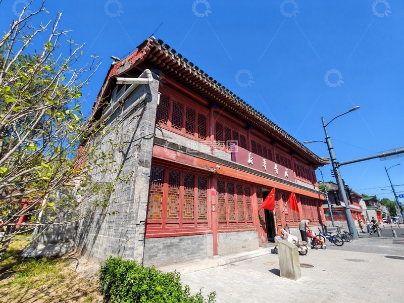 高清大图下载【趣麦麦图】-古建风貌红墙建筑街景