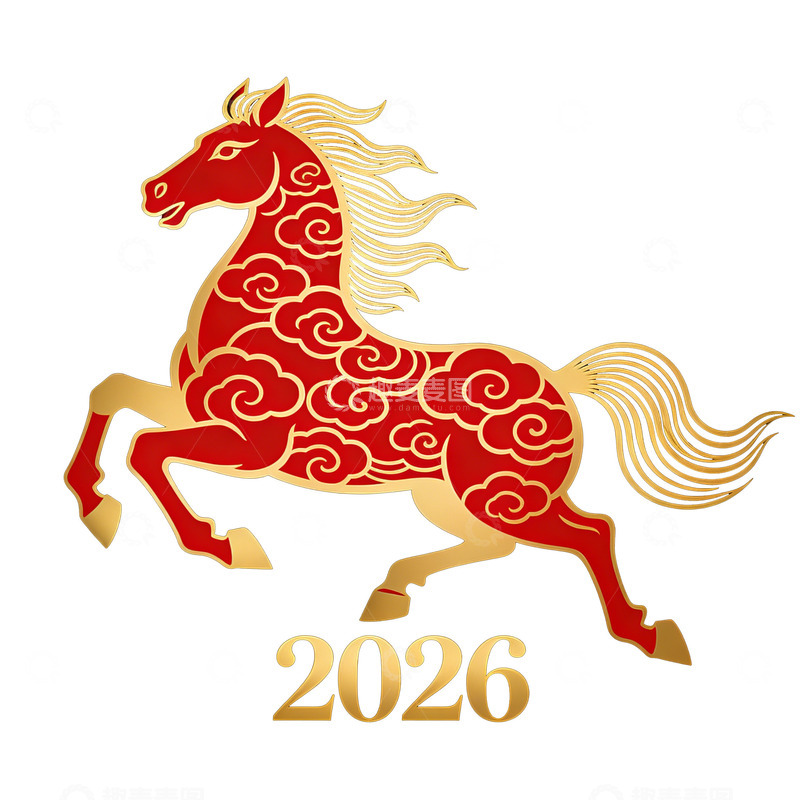 高清大图下载【趣麦麦图】2026马年插画