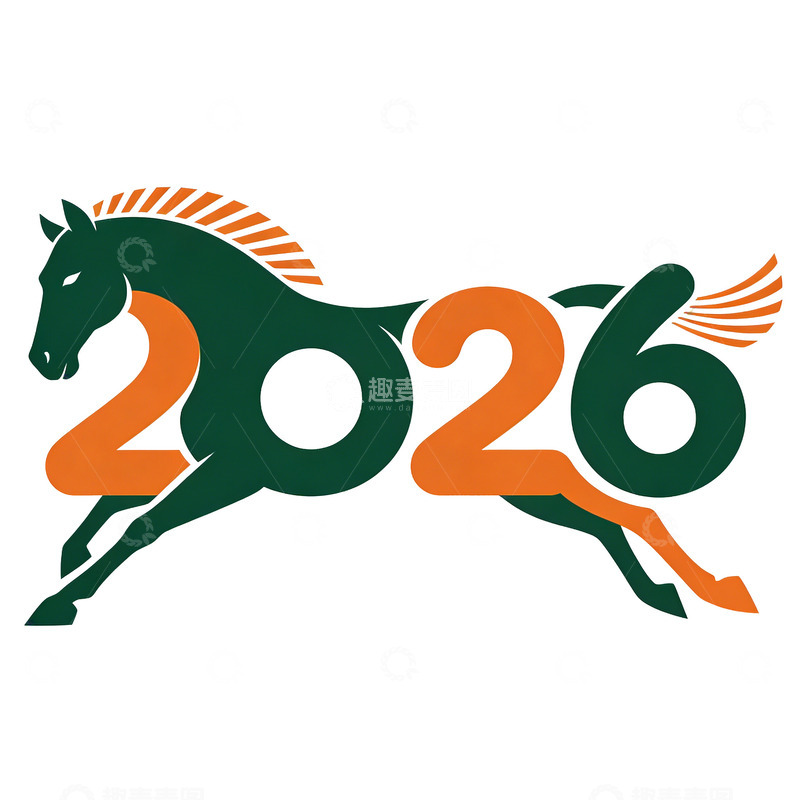 高清大图下载【趣麦麦图】2026马年LOGO