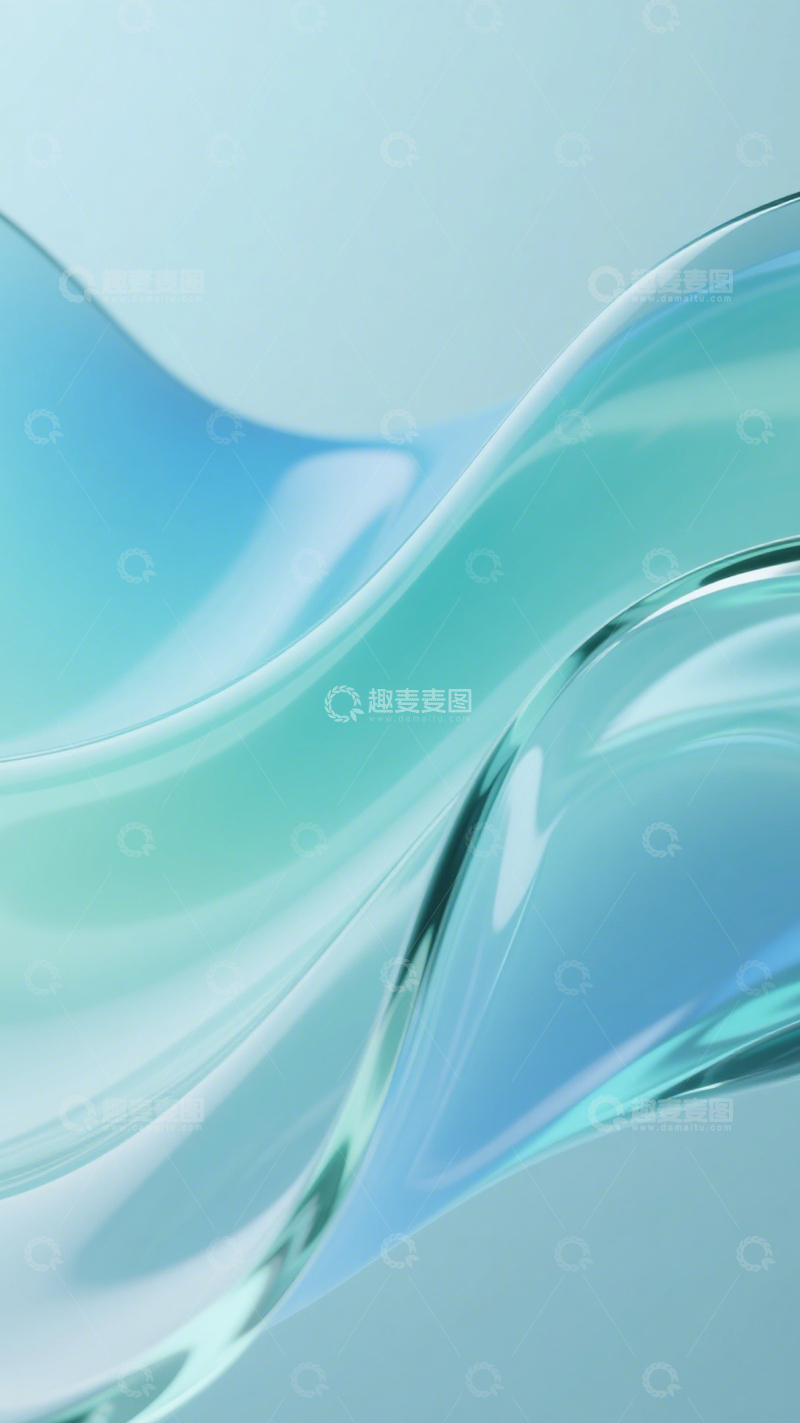 高清大图下载【趣麦麦图】蓝绿流体现代质感2