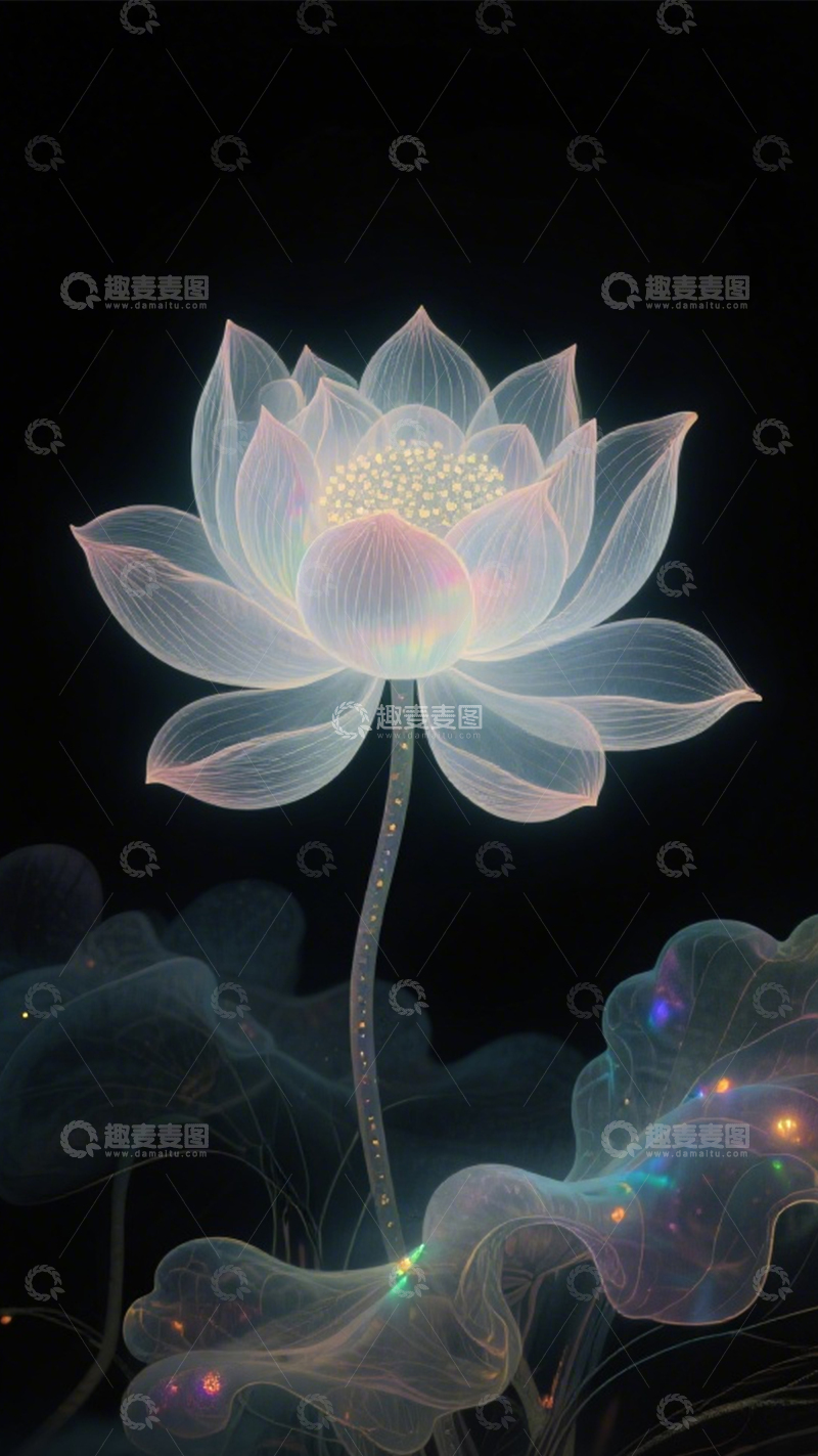 高清大图下载【趣麦麦图】透白莲花梦幻氛围1