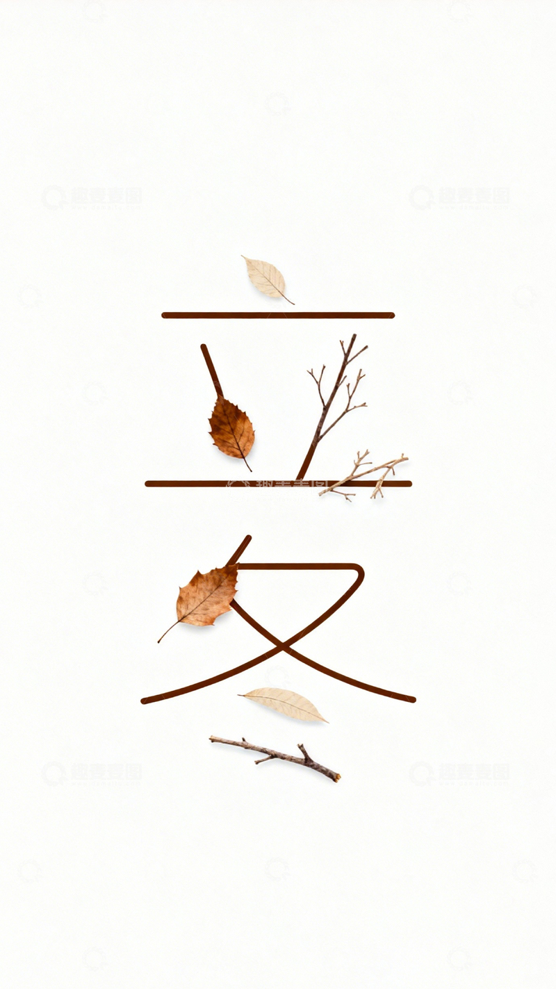 高清大图下载【趣麦麦图】秋叶文字秋日质感2
