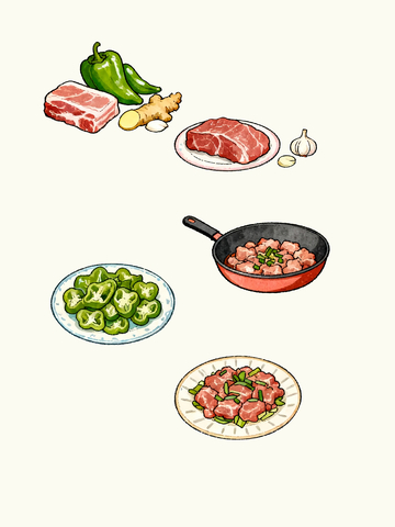 辣椒炒肉插画3