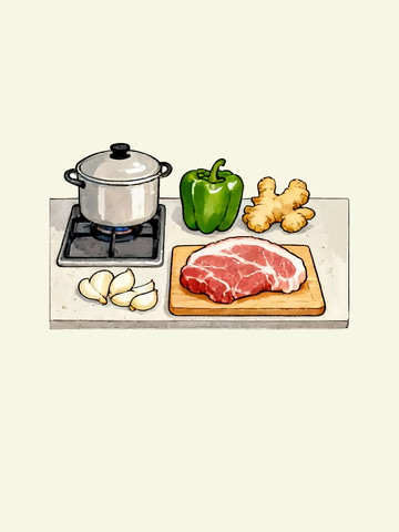 辣椒炒肉插画1