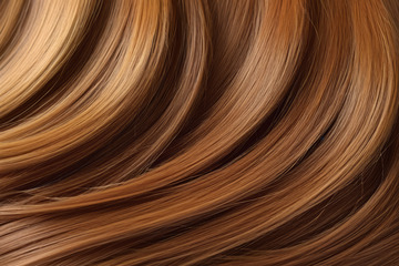 棕色波浪质感头发特写