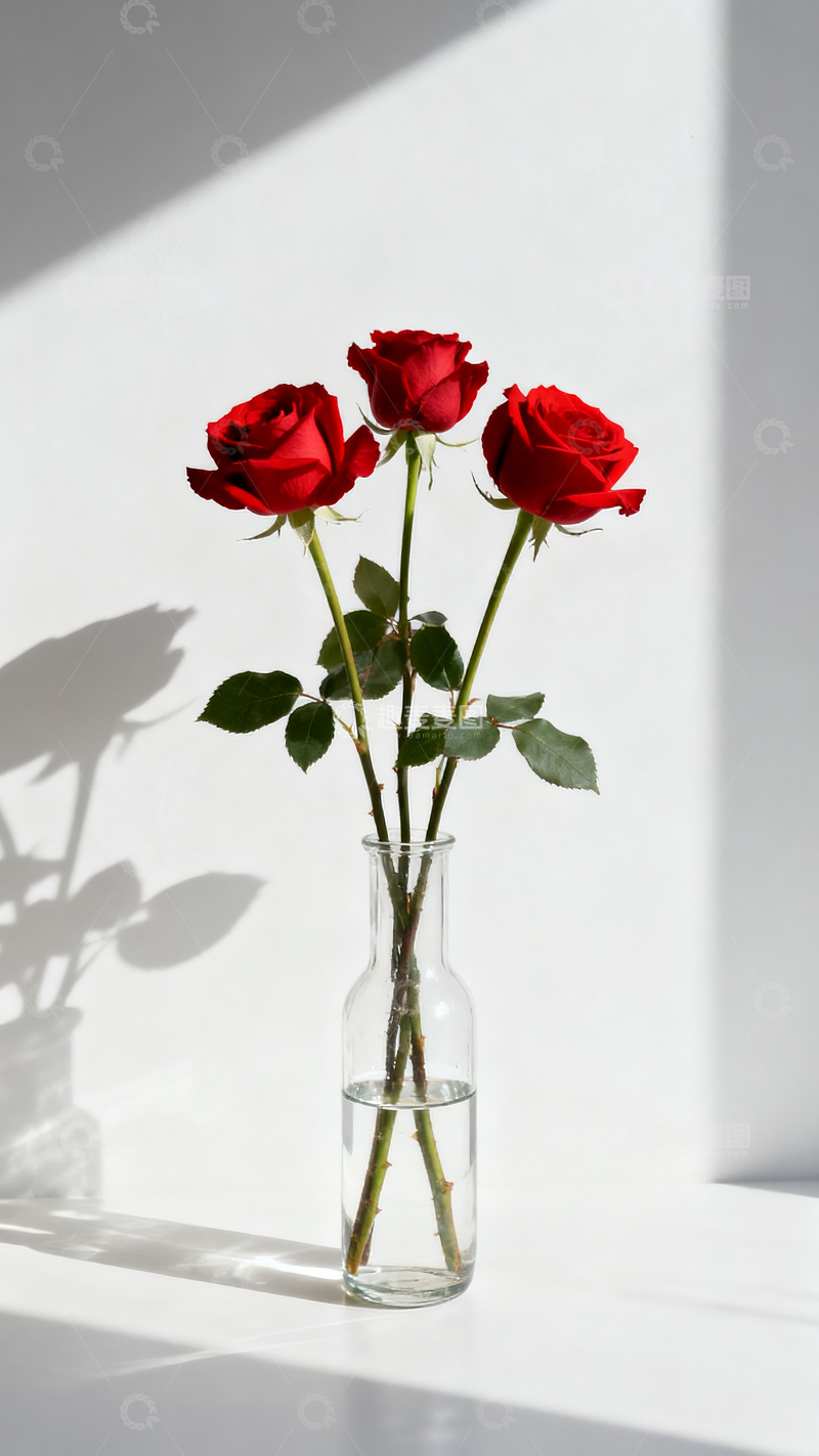 源文件下载【趣麦麦图】三朵玫瑰花2