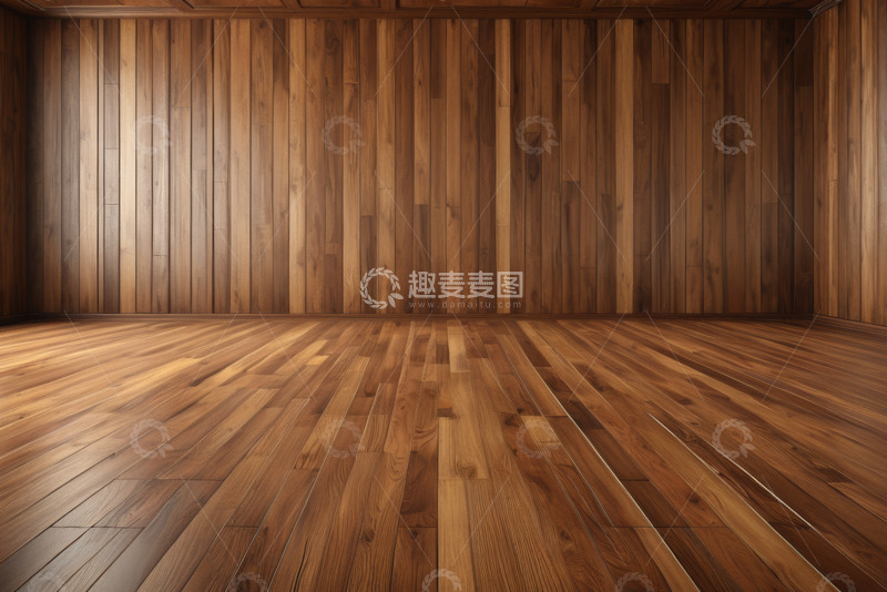 高清大图下载【趣麦麦图】木质地板与墙面室内场景