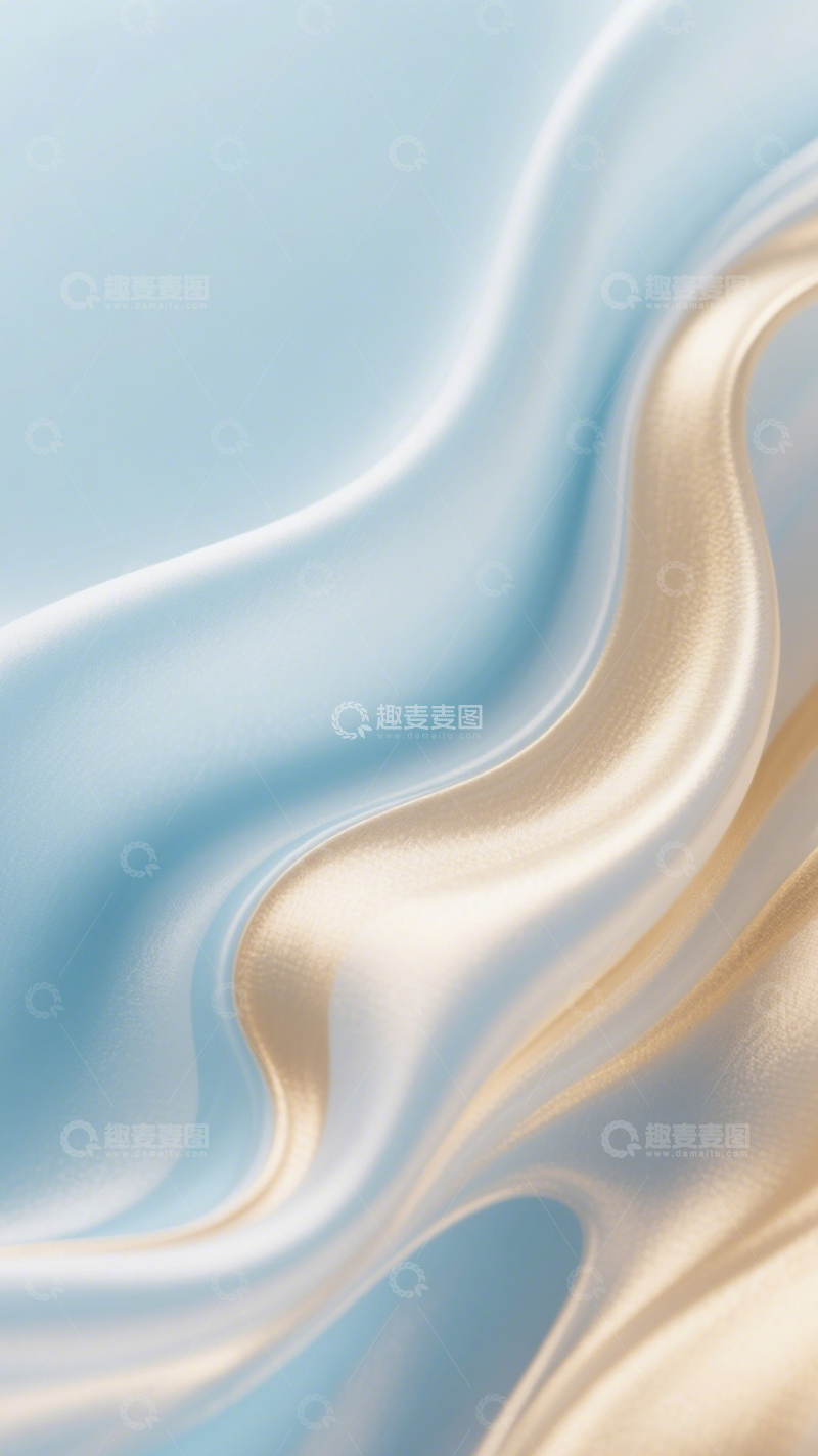 高清大图下载【趣麦麦图】蓝金流体温柔质感2