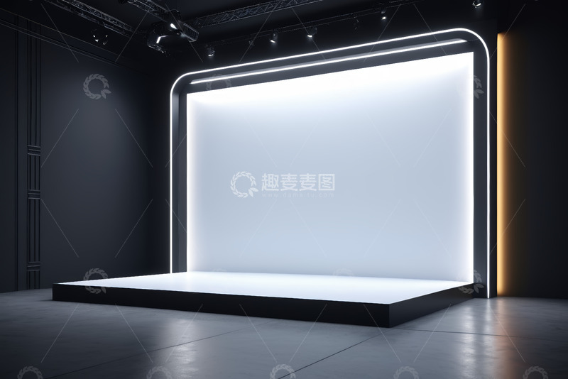 高清大图下载【趣麦麦图】室内空白展示台场景