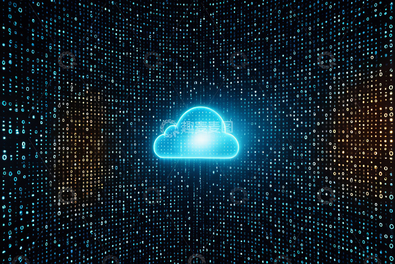 高清大图下载【趣麦麦图】数字背景中的发光云朵