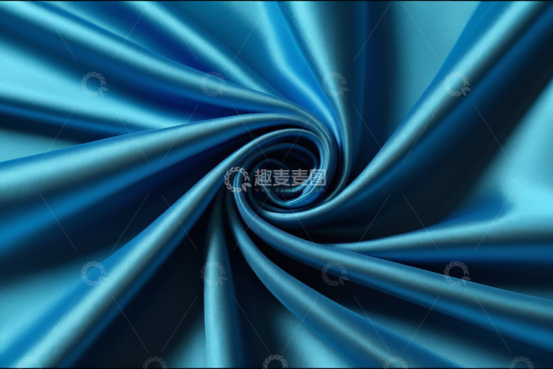 高清大图下载【趣麦麦图】蓝色丝绸织物纹理特写