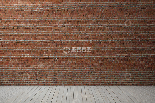 红砖墙面搭配木质地板素材
