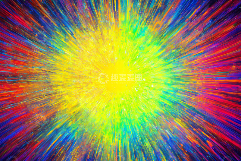 高清大图下载【趣麦麦图】彩色光芒放射状抽象背景