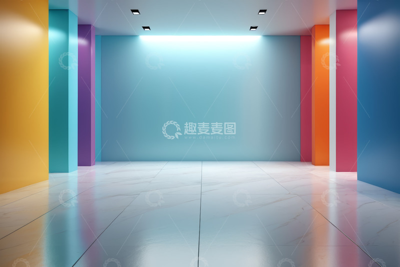 高清大图下载【趣麦麦图】多彩空旷室内空间场景