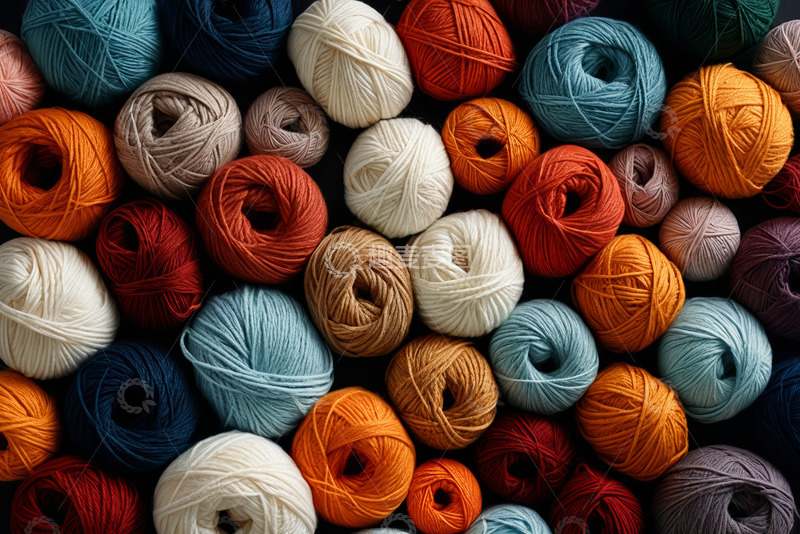 高清大图下载【趣麦麦图】多彩纱线特写