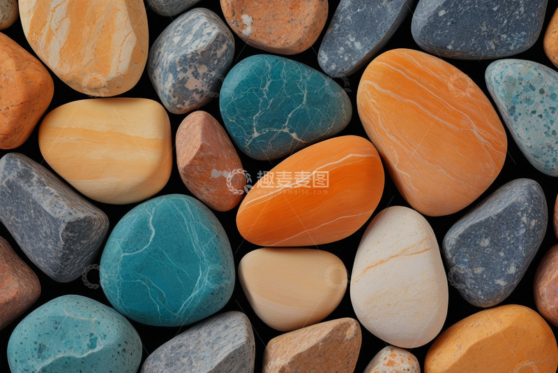 高清大图下载【趣麦麦图】多彩鹅卵石特写素材