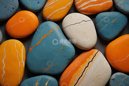 多彩纹理石头特写