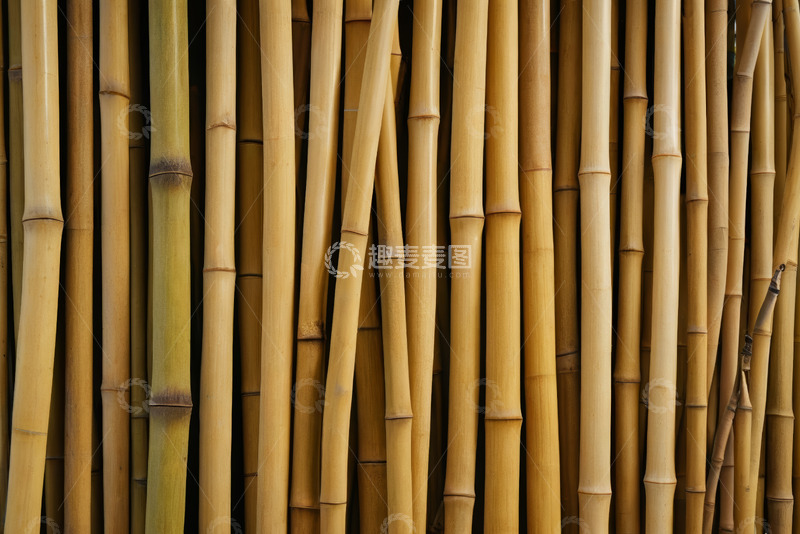 高清大图下载【趣麦麦图】密集排列的竹竿特写