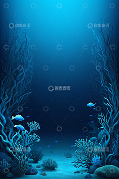 海底珊瑚与游鱼景象